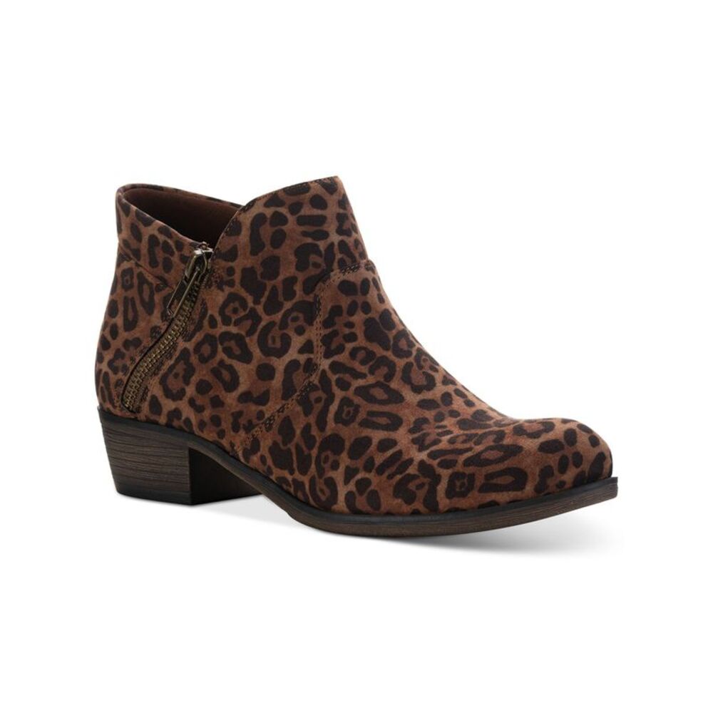 SUN STONE Womens Brown Slip Resistant Abby Round Toe Block Heel Booties 5 M